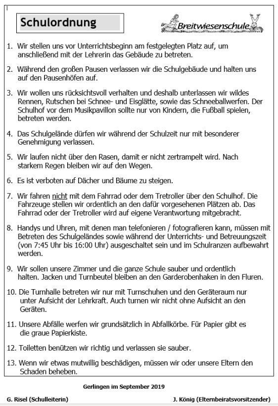 Schulordnug